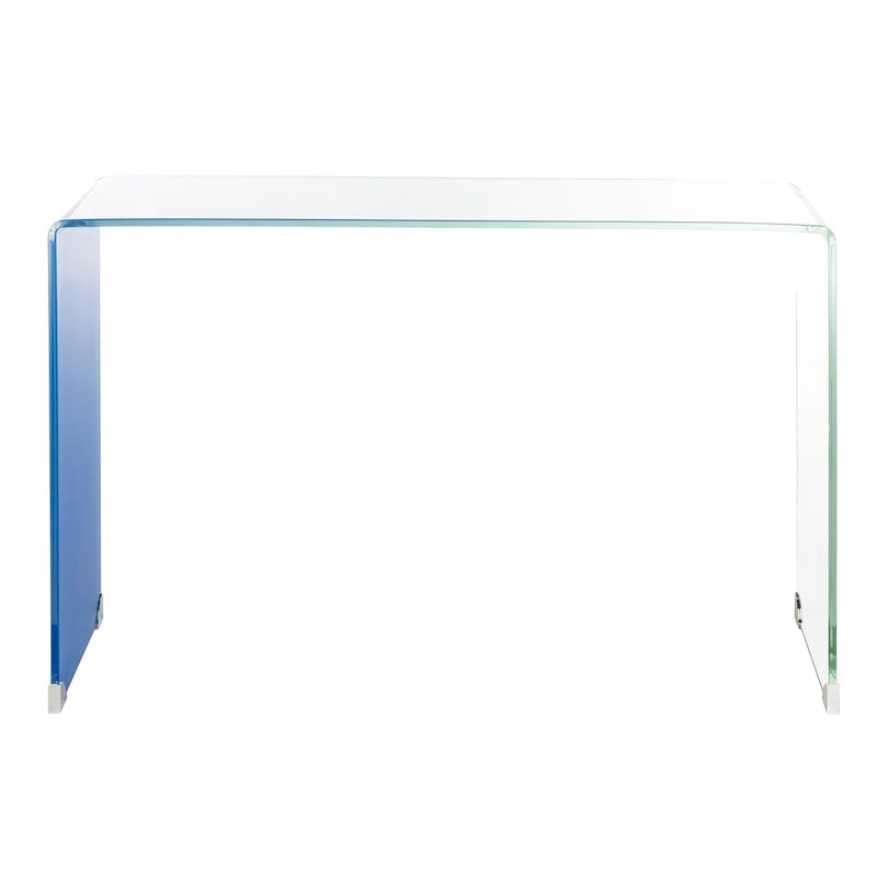 Mesa Consola de Cristal Ombré - Transparente/Azul - 43.3 x 13.8 x 29.5 - 43Ax14Px30Al
