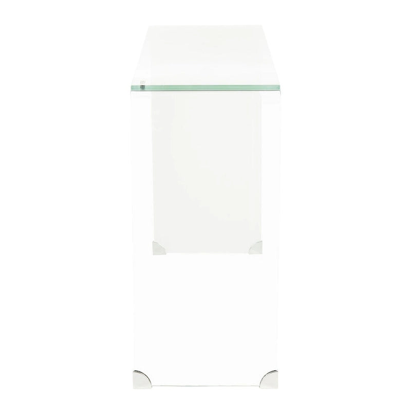 Mesa Consola de Cristal Ombré - Transparente/Azul - 43.3 x 13.8 x 29.5 - 43Ax14Px30Al