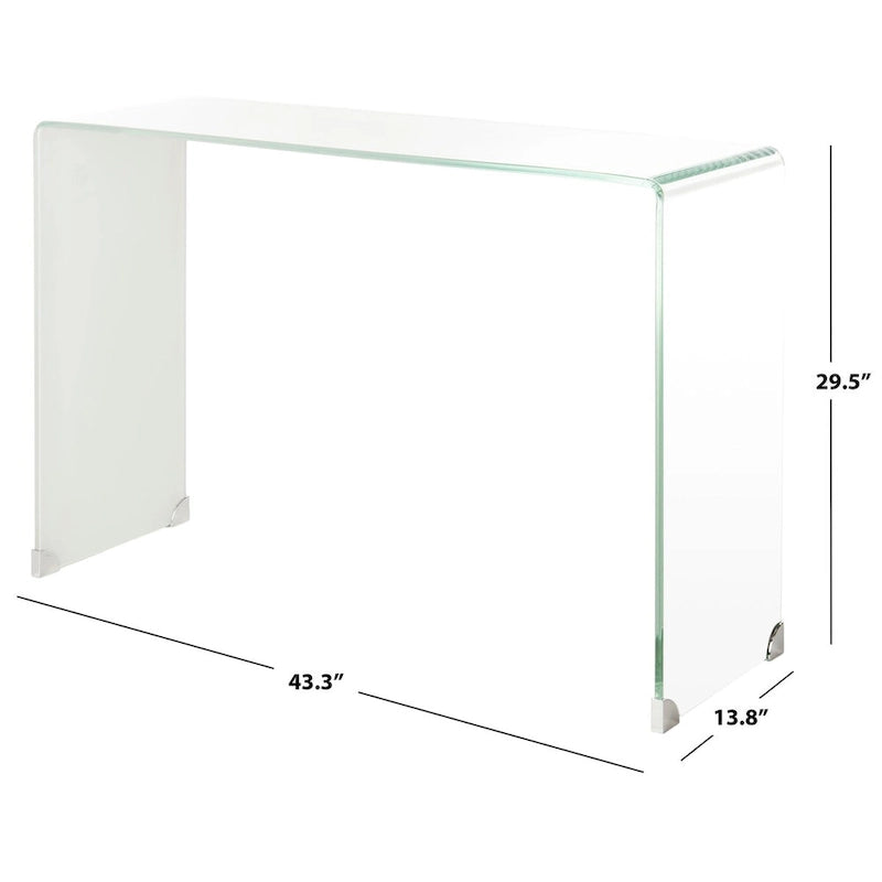 Mesa Consola de Cristal Ombré - Transparente/Azul - 43.3 x 13.8 x 29.5 - 43Ax14Px30Al