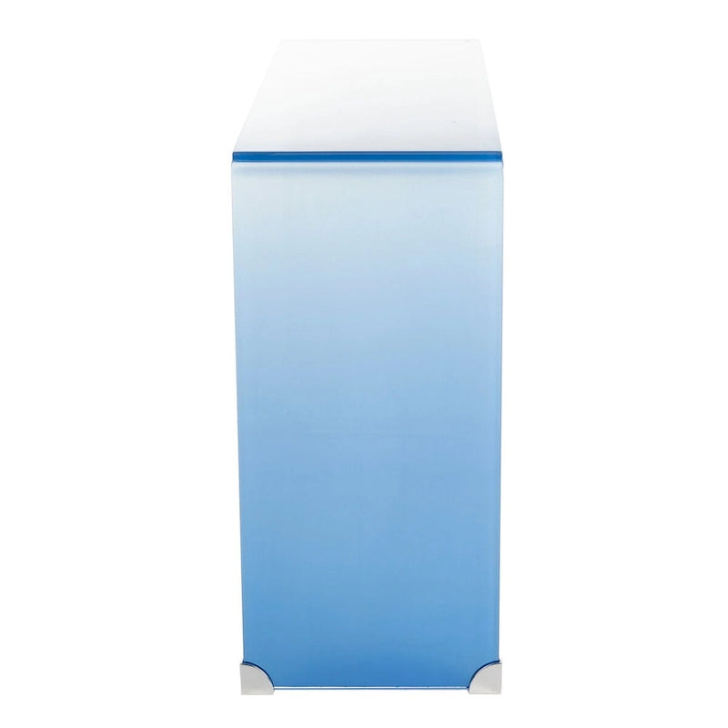 Mesa Consola de Cristal Ombré - Transparente/Azul - 43.3 x 13.8 x 29.5 - 43Ax14Px30Al