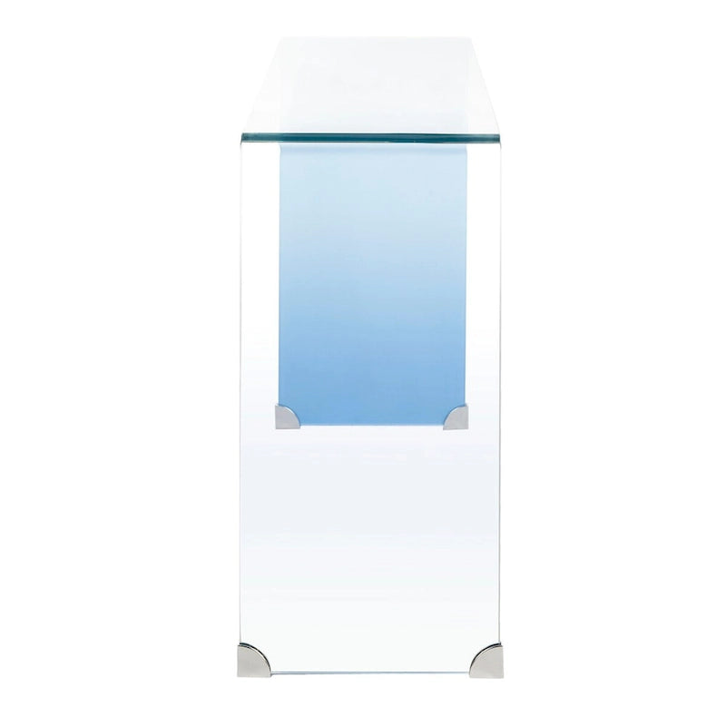 Mesa Consola de Cristal Ombré - Transparente/Azul - 43.3 x 13.8 x 29.5 - 43Ax14Px30Al