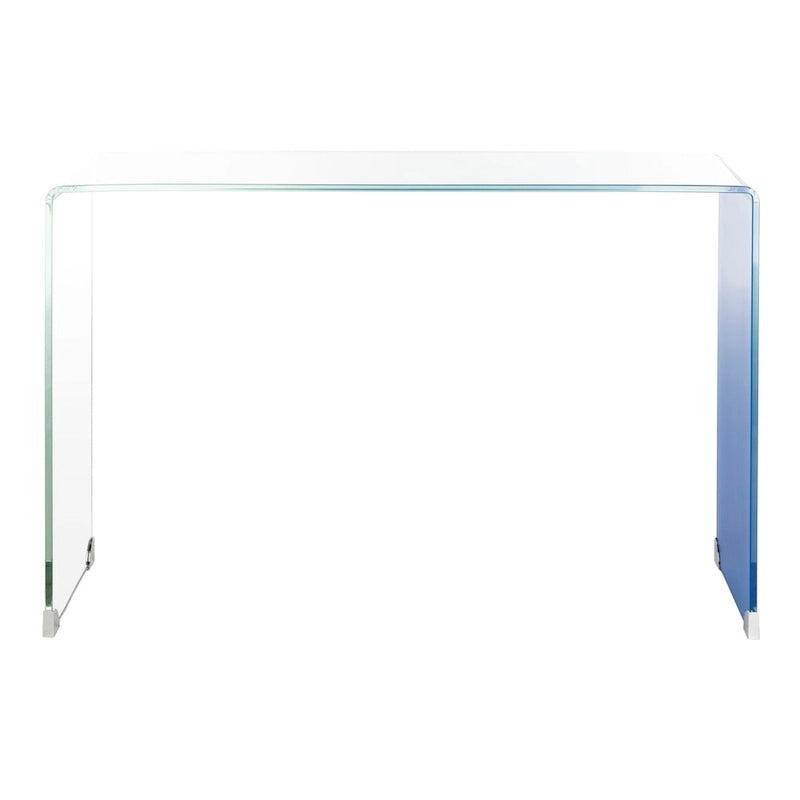 Mesa Consola de Cristal Ombré - Transparente/Azul - 43.3 x 13.8 x 29.5 - 43Ax14Px30Al