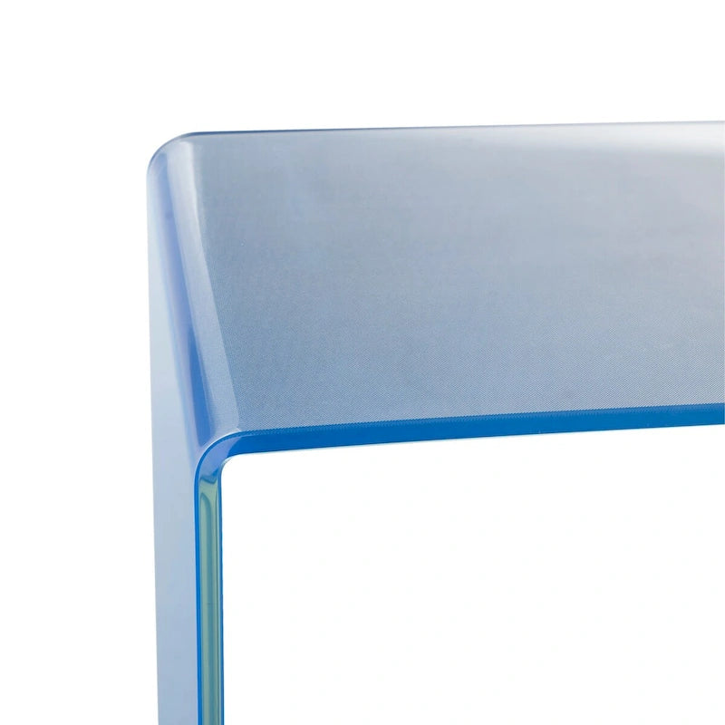 Mesa Consola de Cristal Ombré - Transparente/Azul - 43.3 x 13.8 x 29.5 - 43Ax14Px30Al