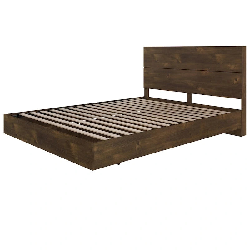 Juego de cama de 2 piezas con estructura de cama y cabecero, trufa