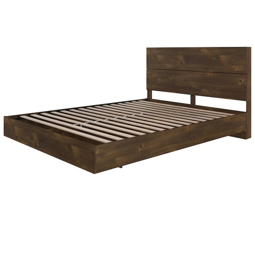 Juego de cama de 2 piezas con estructura de cama y cabecero, trufa