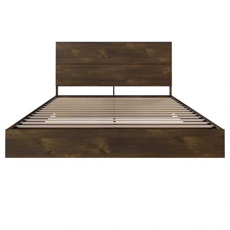 Juego de cama de 2 piezas con estructura de cama y cabecero, trufa