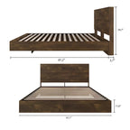 Juego de cama de 2 piezas con estructura de cama y cabecero, trufa