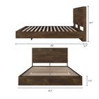 Juego de cama de 2 piezas con estructura de cama y cabecero, trufa