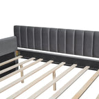 Sofá cama tapizado con cajones/cama nido, soporte de láminas de madera
