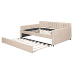 Sofá cama tapizado con cajones/cama nido, soporte de láminas de madera