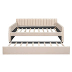 Sofá cama tapizado con cajones/cama nido, soporte de láminas de madera