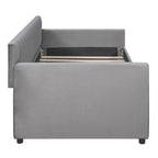 Sofá cama tapizado con cajones/cama nido, soporte de láminas de madera