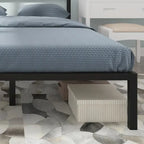 Estructura de cama de plataforma metálica con cabecera