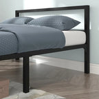 Estructura de cama de plataforma metálica con cabecera