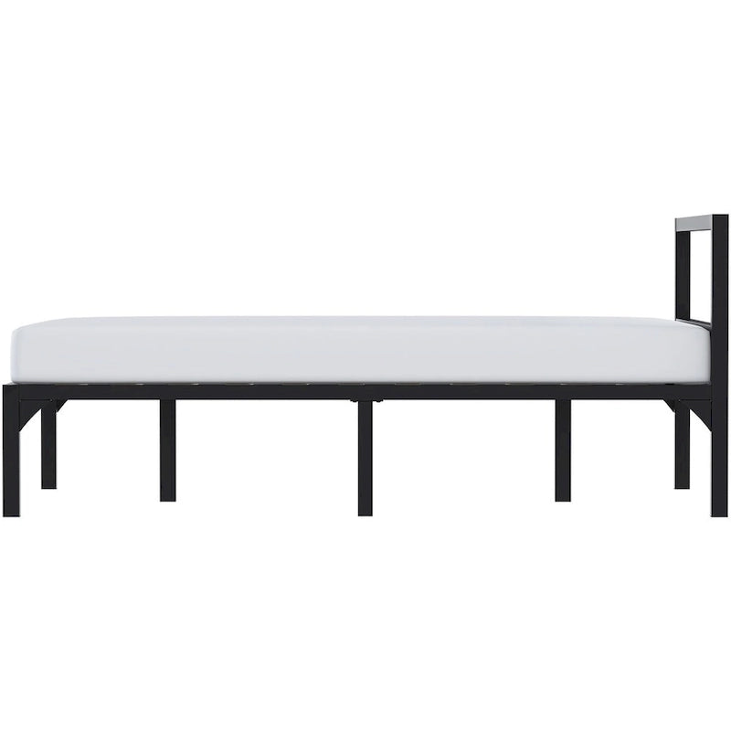 Estructura de cama de plataforma metálica con cabecera