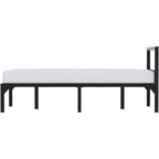 Estructura de cama de plataforma metálica con cabecera