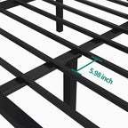Estructura de cama de plataforma metálica con cabecera