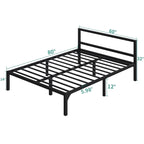 Estructura de cama de plataforma metálica con cabecera