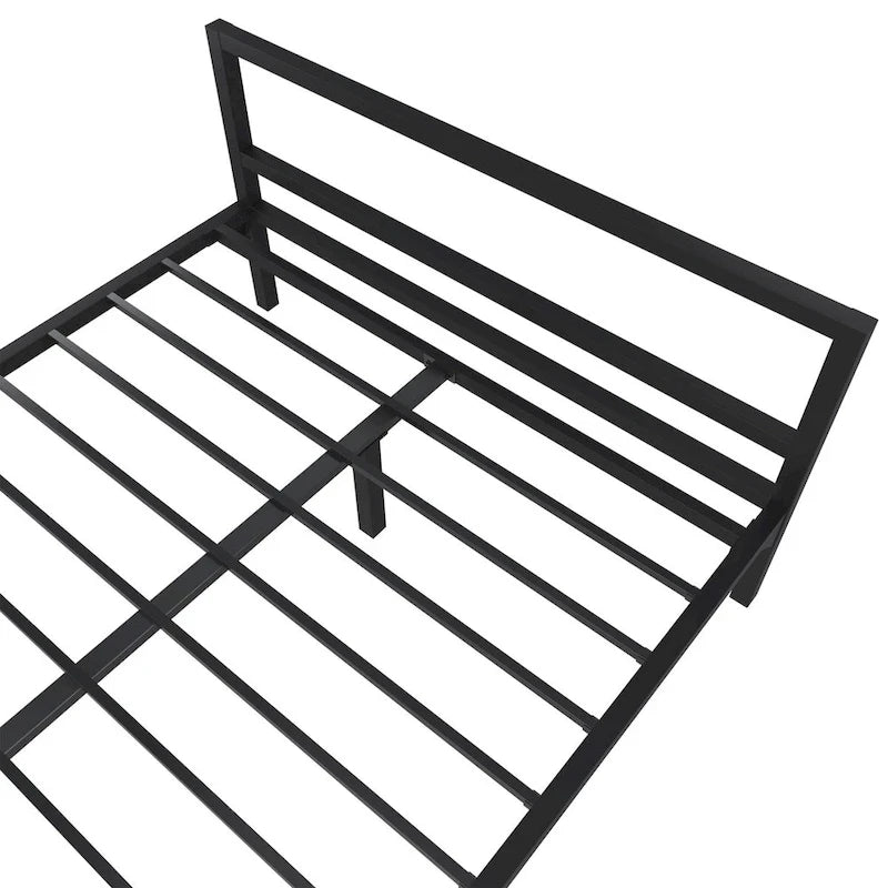 Estructura de cama de plataforma metálica con cabecera