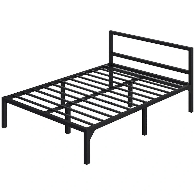 Estructura de cama de plataforma metálica con cabecera