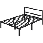 Estructura de cama de plataforma metálica con cabecera
