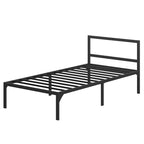 Estructura de cama de plataforma metálica con cabecera