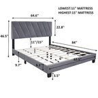 Base de cama tapizada ajustable Queen size resistente a las manchas y duradera