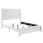Cama individual, estilo rústico de granja, chapa de madera con acabado blanco