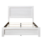 Cama individual, estilo rústico de granja, chapa de madera con acabado blanco