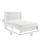 Cama individual, estilo rústico de granja, chapa de madera con acabado blanco