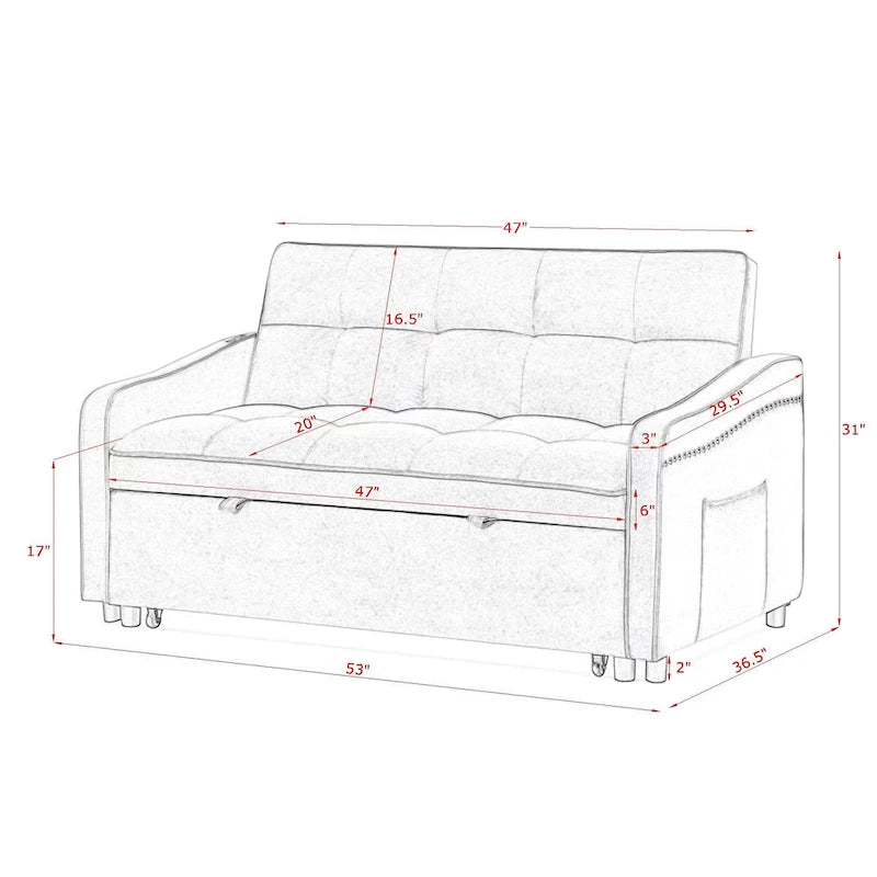 Sofá cama de dos plazas