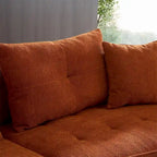 Sofá Seccional Con Cojines Extraíbles,Tela Duradera,Estructura de Madera Maciza