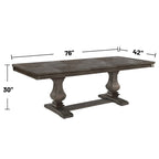 Mesa de comedor rectangular de madera con 1 extensión, en roble