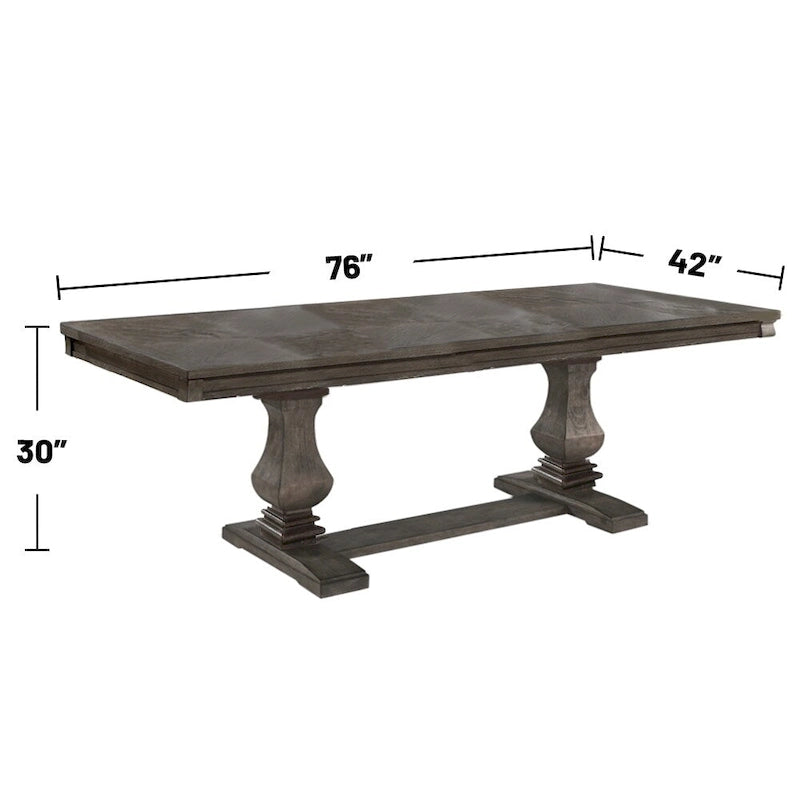 Mesa de comedor rectangular de madera con 1 extensión, en roble