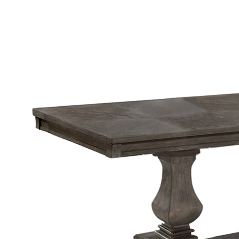 Mesa de comedor rectangular de madera con 1 extensión, en roble