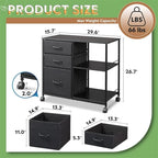 Archivador móvil de 3 cajones - 15.75P x 29.53An x 26.77Al