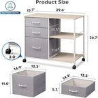 Archivador móvil de 3 cajones - 15.75P x 29.53An x 26.77Al