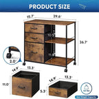 Archivador móvil de 3 cajones - 15.75P x 29.53An x 26.77Al