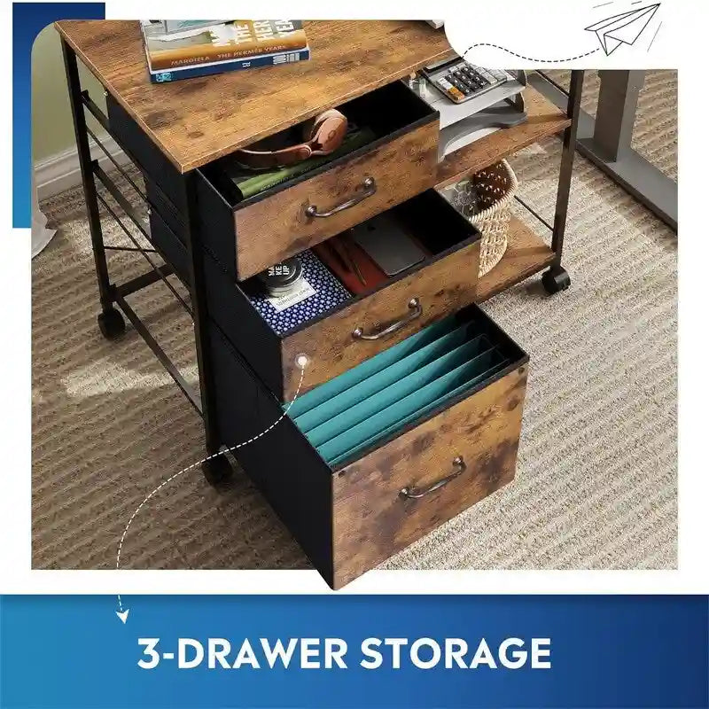 Archivador móvil de 3 cajones - 15.75P x 29.53An x 26.77Al