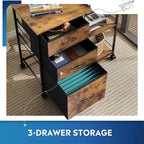 Archivador móvil de 3 cajones - 15.75P x 29.53An x 26.77Al