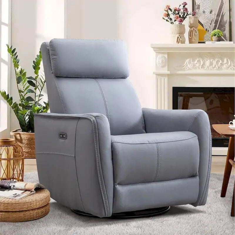 32.3 Sillón reclinable giratorio y mecedora "Wide Power" con puertos USB