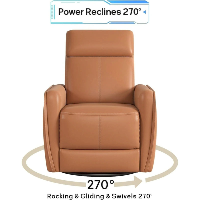 32.3 Sillón reclinable giratorio y mecedora "Wide Power" con puertos USB