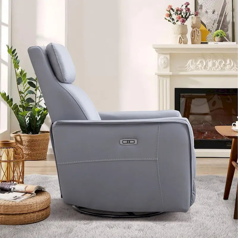 32.3 Sillón reclinable giratorio y mecedora "Wide Power" con puertos USB