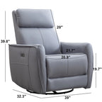 32.3 Sillón reclinable giratorio y mecedora "Wide Power" con puertos USB