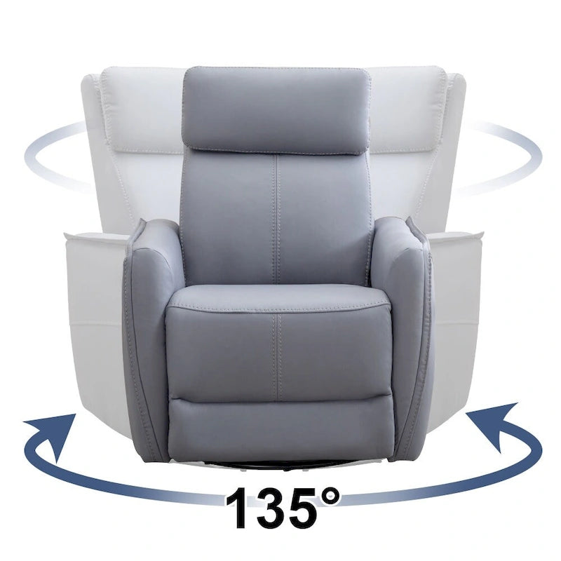32.3 Sillón reclinable giratorio y mecedora "Wide Power" con puertos USB