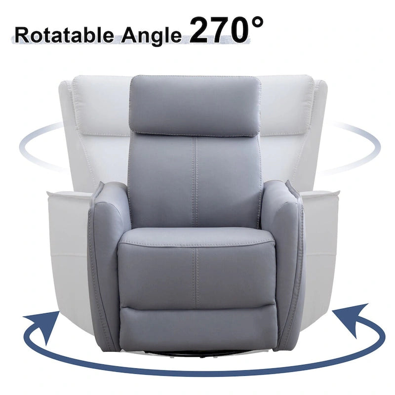 32.3 Sillón reclinable giratorio y mecedora "Wide Power" con puertos USB