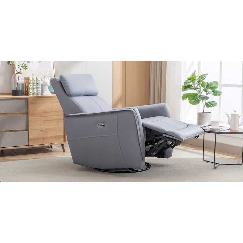 32.3 Sillón reclinable giratorio y mecedora "Wide Power" con puertos USB