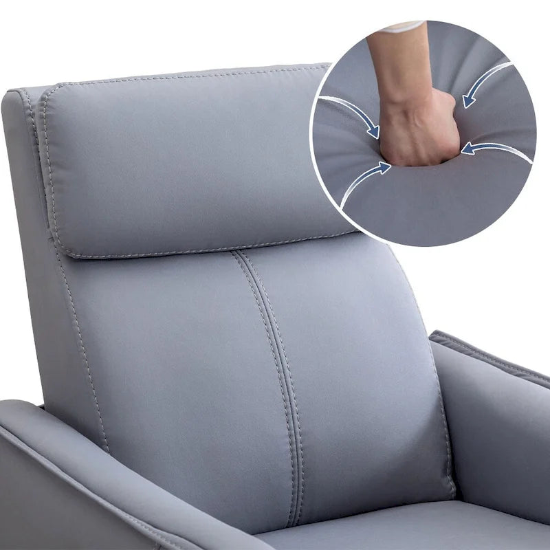 32.3 Sillón reclinable giratorio y mecedora "Wide Power" con puertos USB
