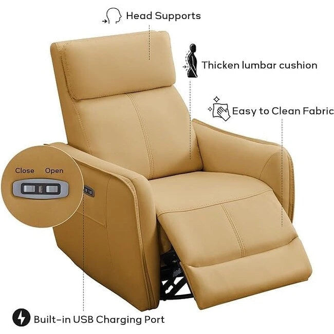 32.3 Sillón reclinable giratorio y mecedora "Wide Power" con puertos USB