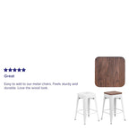 Asiento de madera rústica de nogal para taburetes de bar de metal de colores